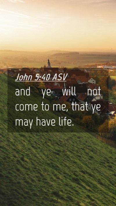 Picture 04 - John 5:40 ASV Mobile Phone Wallpaper - and ye will not come to me, that ye may have - Mobile Bible Verse Wallpaper