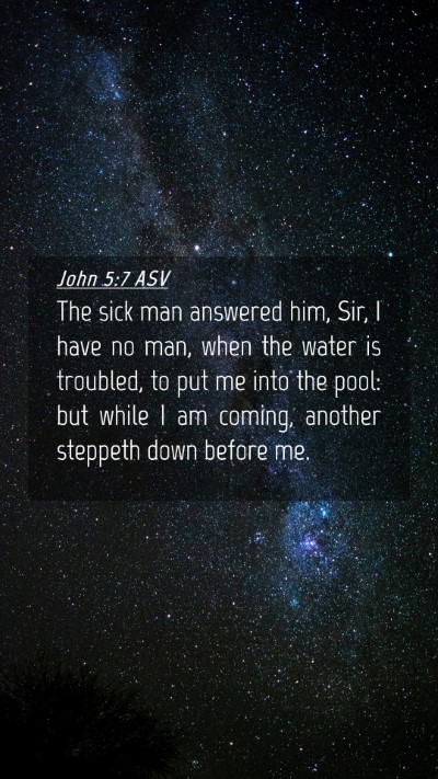 Picture 04 - John 5:7 ASV Mobile Phone Wallpaper - The sick man answered him, Sir, I have no man, - Mobile Bible Verse Wallpaper
