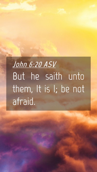 Picture 04 - John 6:20 ASV Mobile Phone Wallpaper - But he saith unto them, It is I; be not - Mobile Bible Verse Wallpaper