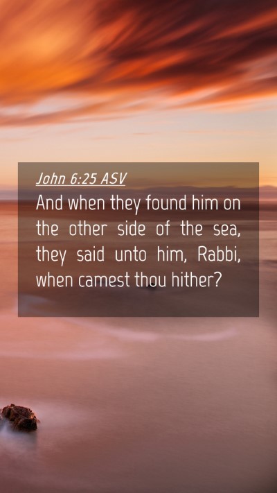 Picture 04 - John 6:25 ASV Mobile Phone Wallpaper - And when they found him on the other side of the - Mobile Bible Verse Wallpaper