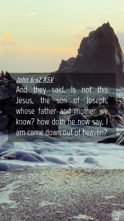 Picture 04 - John 6:42 ASV Mobile Phone Wallpaper - And they said, Is not this Jesus, the son of - Mobile Bible Verse Wallpaper