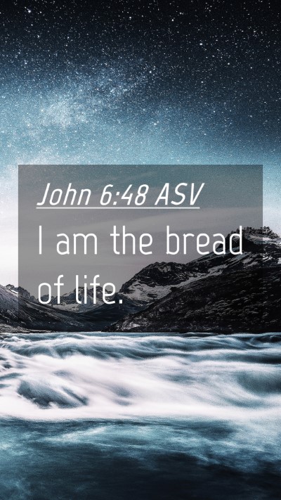 Picture 04 - John 6:48 ASV Mobile Phone Wallpaper - I am the bread of - Mobile Bible Verse Wallpaper