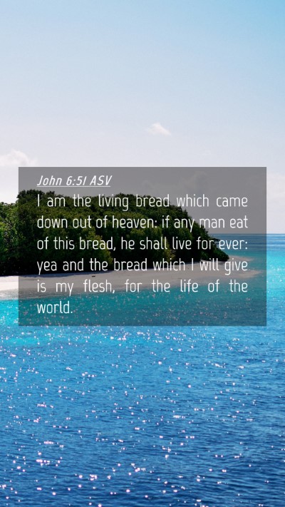 Picture 04 - John 6:51 ASV Mobile Phone Wallpaper - I am the living bread which came down out of - Mobile Bible Verse Wallpaper