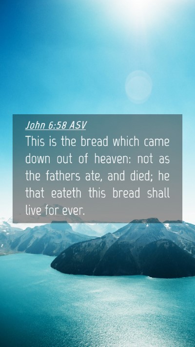 Picture 04 - John 6:58 ASV Mobile Phone Wallpaper - This is the bread which came down out of heaven: - Mobile Bible Verse Wallpaper