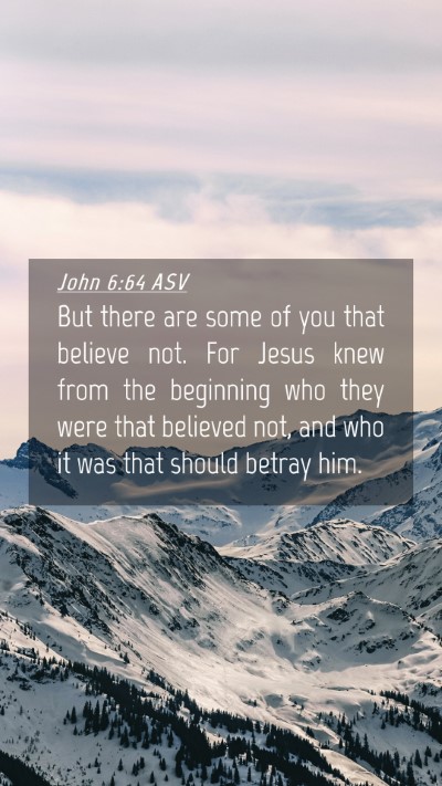 Picture 04 - John 6:64 ASV Mobile Phone Wallpaper - But there are some of you that believe not. For - Mobile Bible Verse Wallpaper