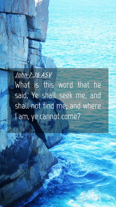 Picture 04 - John 7:36 ASV Mobile Phone Wallpaper - What is this word that he said, Ye shall seek me, - Mobile Bible Verse Wallpaper