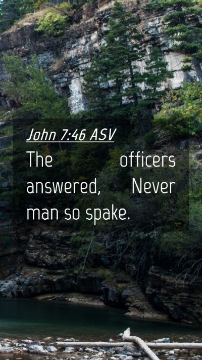 Picture 04 - John 7:46 ASV Mobile Phone Wallpaper - The officers answered, Never man so - Mobile Bible Verse Wallpaper