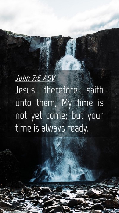 Picture 04 - John 7:6 ASV Mobile Phone Wallpaper - Jesus therefore saith unto them, My time is not - Mobile Bible Verse Wallpaper