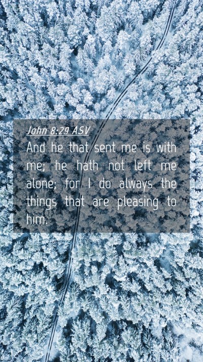 Picture 04 - John 8:29 ASV Mobile Phone Wallpaper - And he that sent me is with me; he hath not left - Mobile Bible Verse Wallpaper