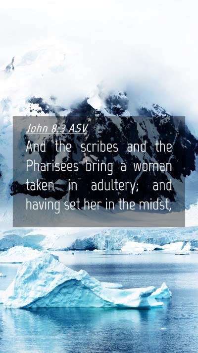 Picture 04 - John 8:3 ASV Mobile Phone Wallpaper - And the scribes and the Pharisees bring a woman - Mobile Bible Verse Wallpaper
