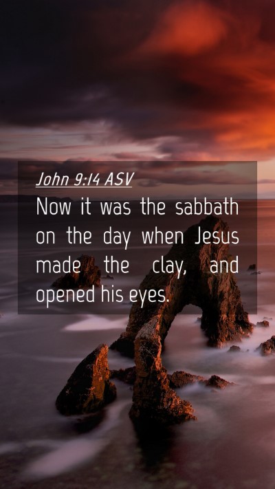 Picture 04 - John 9:14 ASV Mobile Phone Wallpaper - Now it was the sabbath on the day when Jesus made - Mobile Bible Verse Wallpaper