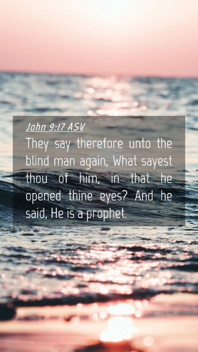 Picture 04 - John 9:17 ASV Mobile Phone Wallpaper - They say therefore unto the blind man again, What - Mobile Bible Verse Wallpaper