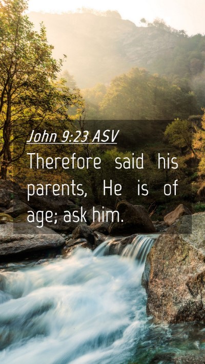 Picture 04 - John 9:23 ASV Mobile Phone Wallpaper - Therefore said his parents, He is of age; ask - Mobile Bible Verse Wallpaper