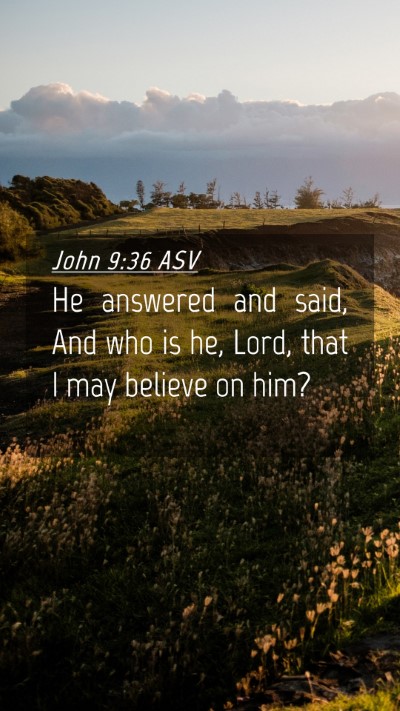 Picture 04 - John 9:36 ASV Mobile Phone Wallpaper - He answered and said, And who is he, Lord, that I - Mobile Bible Verse Wallpaper