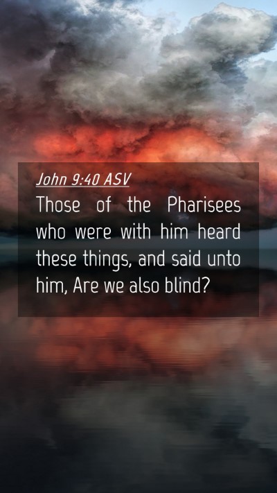 Picture 04 - John 9:40 ASV Mobile Phone Wallpaper - Those of the Pharisees who were with him heard - Mobile Bible Verse Wallpaper