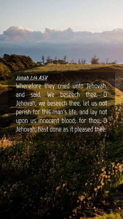Picture 04 - Jonah 1:14 ASV Mobile Phone Wallpaper - Wherefore they cried unto Jehovah, and said, We - Mobile Bible Verse Wallpaper