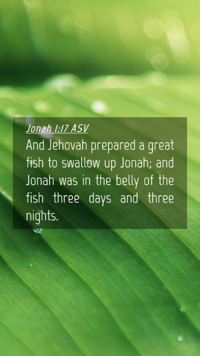 Picture 04 - Jonah 1:17 ASV Mobile Phone Wallpaper - And Jehovah prepared a great fish to swallow up - Mobile Bible Verse Wallpaper