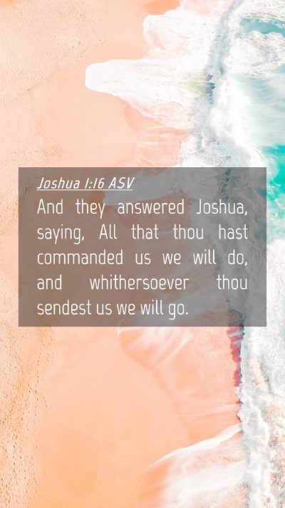 Picture 04 - Joshua 1:16 ASV Mobile Phone Wallpaper - And they answered Joshua, saying, All that thou - Mobile Bible Verse Wallpaper