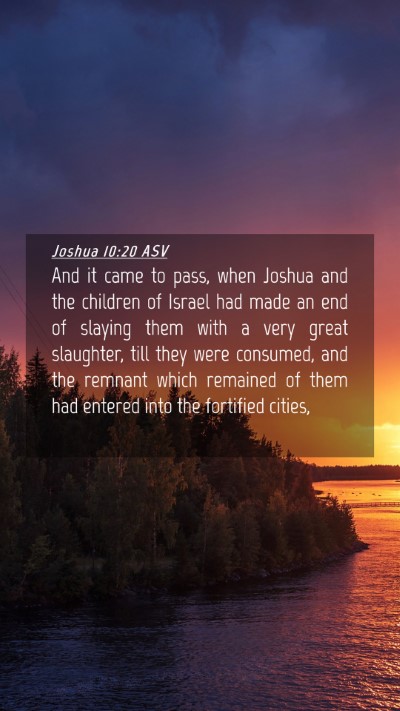 Picture 04 - Joshua 10:20 ASV Mobile Phone Wallpaper - And it came to pass, when Joshua and the children - Mobile Bible Verse Wallpaper