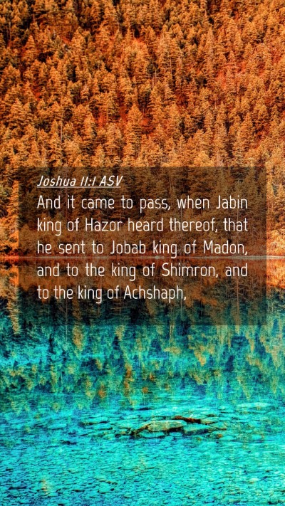 Picture 04 - Joshua 11:1 ASV Mobile Phone Wallpaper - And it came to pass, when Jabin king of Hazor - Mobile Bible Verse Wallpaper