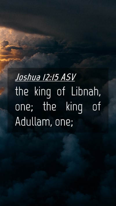 Picture 04 - Joshua 12:15 ASV Mobile Phone Wallpaper - the king of Libnah, one; the king of Adullam, - Mobile Bible Verse Wallpaper