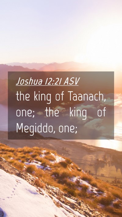 Picture 04 - Joshua 12:21 ASV Mobile Phone Wallpaper - the king of Taanach, one; the king of Megiddo, - Mobile Bible Verse Wallpaper