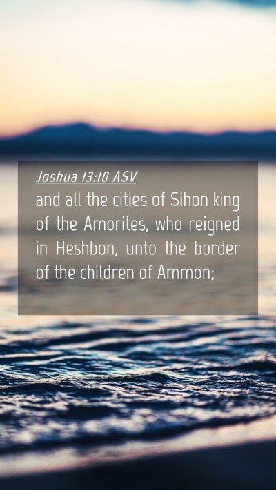 Picture 04 - Joshua 13:10 ASV Mobile Phone Wallpaper - and all the cities of Sihon king of the Amorites, - Mobile Bible Verse Wallpaper