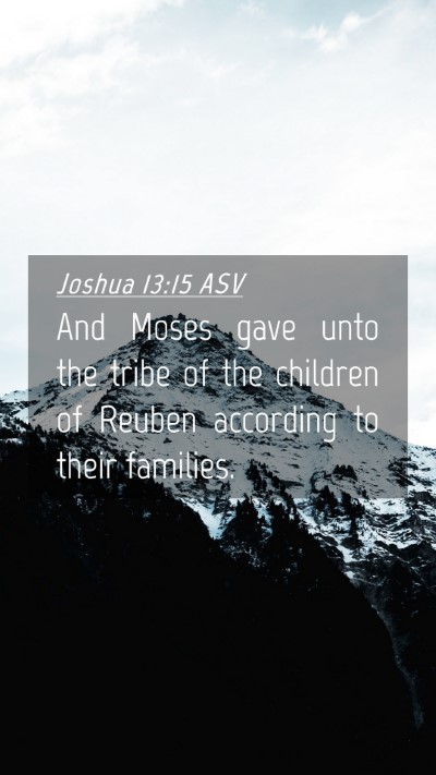 Picture 04 - Joshua 13:15 ASV Mobile Phone Wallpaper - And Moses gave unto the tribe of the children of - Mobile Bible Verse Wallpaper