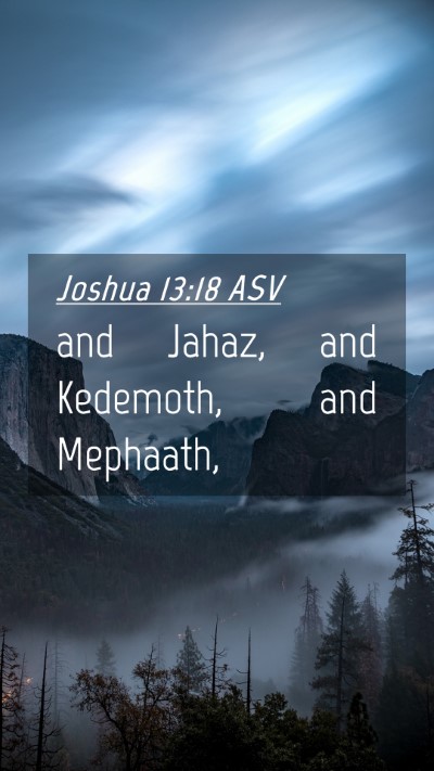 Picture 04 - Joshua 13:18 ASV Mobile Phone Wallpaper - and Jahaz, and Kedemoth, and - Mobile Bible Verse Wallpaper