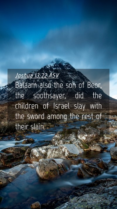 Picture 04 - Joshua 13:22 ASV Mobile Phone Wallpaper - Balaam also the son of Beor, the soothsayer, did - Mobile Bible Verse Wallpaper