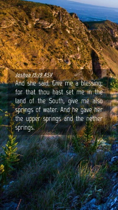Picture 04 - Joshua 15:19 ASV Mobile Phone Wallpaper - And she said, Give me a blessing; for that thou - Mobile Bible Verse Wallpaper