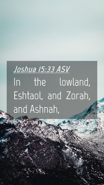 Picture 04 - Joshua 15:33 ASV Mobile Phone Wallpaper - In the lowland, Eshtaol, and Zorah, and - Mobile Bible Verse Wallpaper