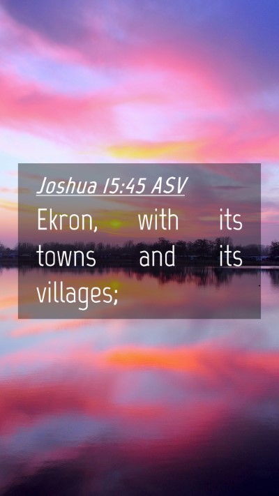 Picture 04 - Joshua 15:45 ASV Mobile Phone Wallpaper - Ekron, with its towns and its - Mobile Bible Verse Wallpaper