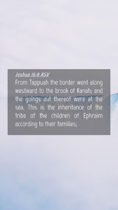 Picture 04 - Joshua 16:8 ASV Mobile Phone Wallpaper - From Tappuah the border went along westward to - Mobile Bible Verse Wallpaper