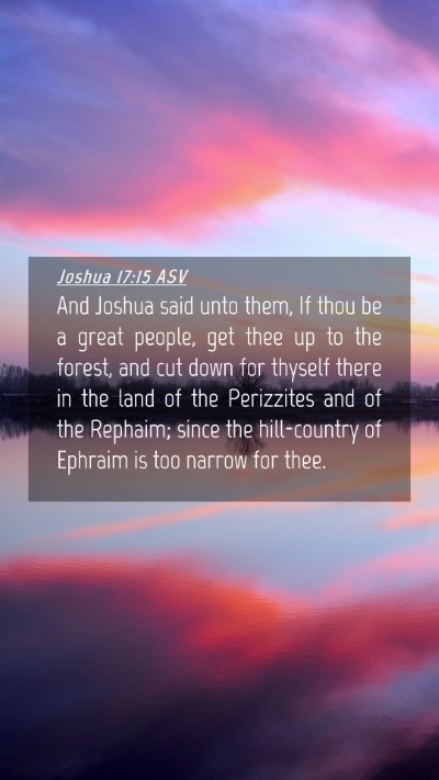 Picture 04 - Joshua 17:15 ASV Mobile Phone Wallpaper - And Joshua said unto them, If thou be a great - Mobile Bible Verse Wallpaper