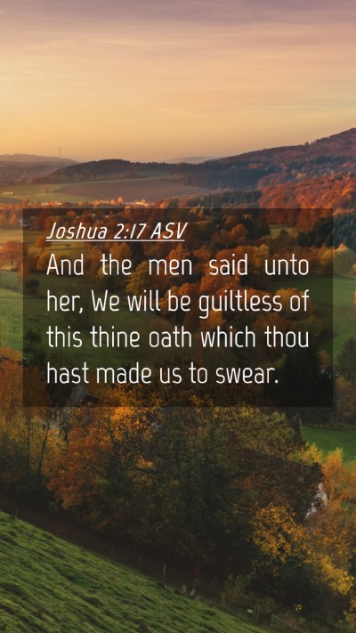 Picture 04 - Joshua 2:17 ASV Mobile Phone Wallpaper - And the men said unto her, We will be guiltless - Mobile Bible Verse Wallpaper