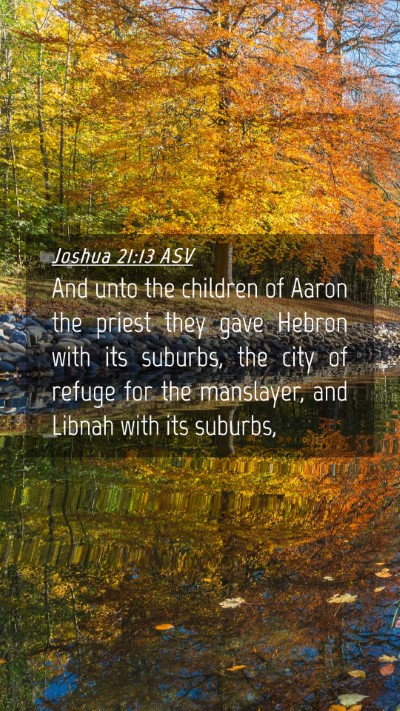 Picture 04 - Joshua 21:13 ASV Mobile Phone Wallpaper - And unto the children of Aaron the priest they - Mobile Bible Verse Wallpaper