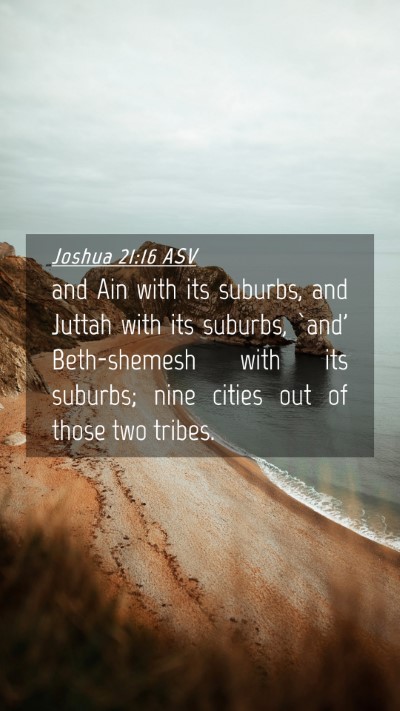 Picture 04 - Joshua 21:16 ASV Mobile Phone Wallpaper - and Ain with its suburbs, and Juttah with its - Mobile Bible Verse Wallpaper
