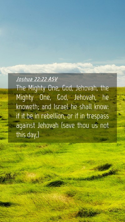 Picture 04 - Joshua 22:22 ASV Mobile Phone Wallpaper - The Mighty One, God, Jehovah, the Mighty One, - Mobile Bible Verse Wallpaper