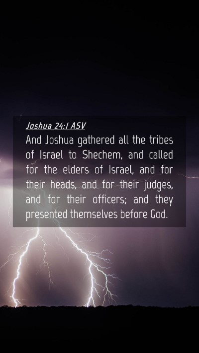 Picture 04 - Joshua 24:1 ASV Mobile Phone Wallpaper - And Joshua gathered all the tribes of Israel to - Mobile Bible Verse Wallpaper