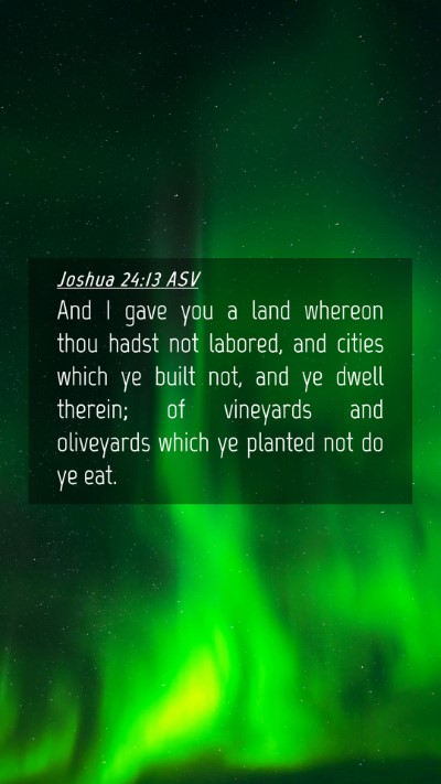 Picture 04 - Joshua 24:13 ASV Mobile Phone Wallpaper - And I gave you a land whereon thou hadst not - Mobile Bible Verse Wallpaper