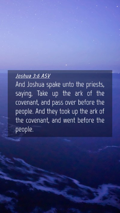 Picture 04 - Joshua 3:6 ASV Mobile Phone Wallpaper - And Joshua spake unto the priests, saying, Take - Mobile Bible Verse Wallpaper