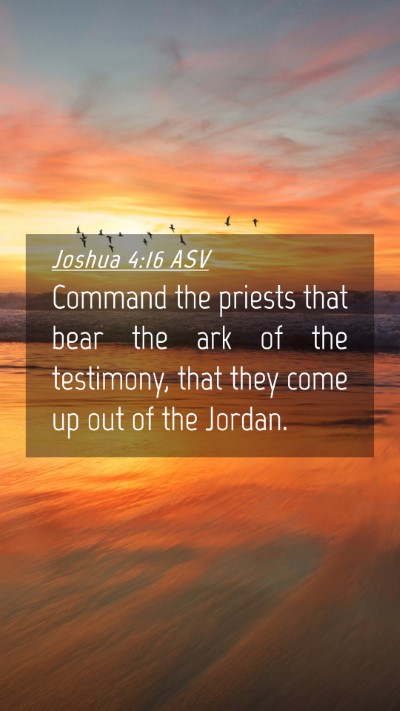 Picture 04 - Joshua 4:16 ASV Mobile Phone Wallpaper - Command the priests that bear the ark of the - Mobile Bible Verse Wallpaper