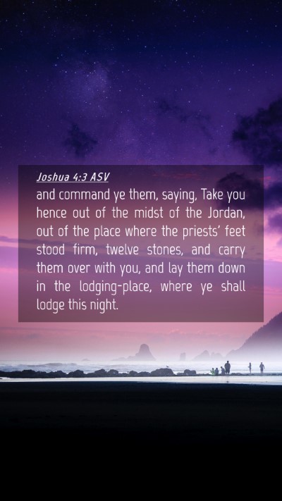 Picture 04 - Joshua 4:3 ASV Mobile Phone Wallpaper - and command ye them, saying, Take you hence out - Mobile Bible Verse Wallpaper