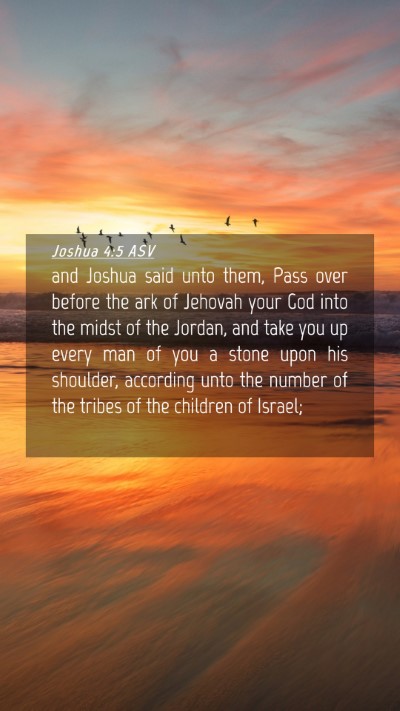 Picture 04 - Joshua 4:5 ASV Mobile Phone Wallpaper - and Joshua said unto them, Pass over before the - Mobile Bible Verse Wallpaper