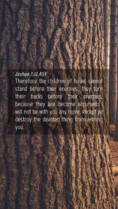 Picture 04 - Joshua 7:12 ASV Mobile Phone Wallpaper - Therefore the children of Israel cannot stand - Mobile Bible Verse Wallpaper