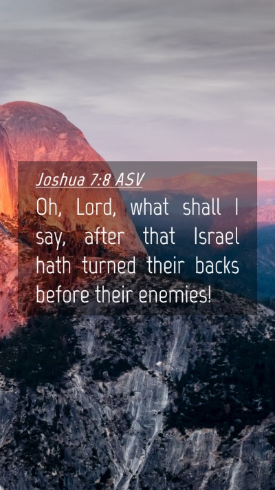 Picture 04 - Joshua 7:8 ASV Mobile Phone Wallpaper - Oh, Lord, what shall I say, after that Israel - Mobile Bible Verse Wallpaper