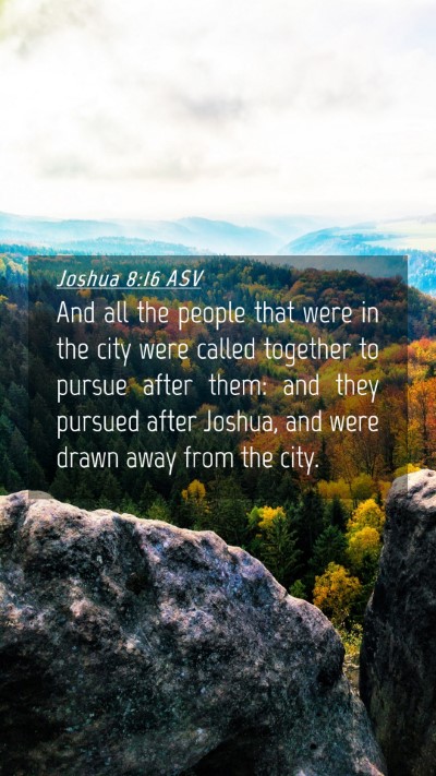 Picture 04 - Joshua 8:16 ASV Mobile Phone Wallpaper - And all the people that were in the city were - Mobile Bible Verse Wallpaper