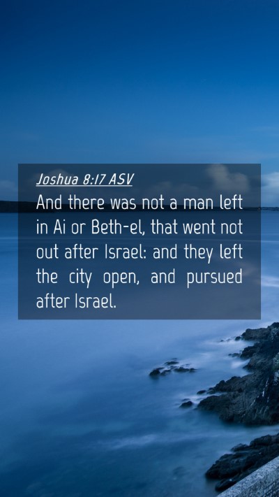 Picture 04 - Joshua 8:17 ASV Mobile Phone Wallpaper - And there was not a man left in Ai or Beth-el, - Mobile Bible Verse Wallpaper