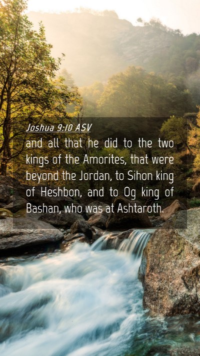 Picture 04 - Joshua 9:10 ASV Mobile Phone Wallpaper - and all that he did to the two kings of the - Mobile Bible Verse Wallpaper